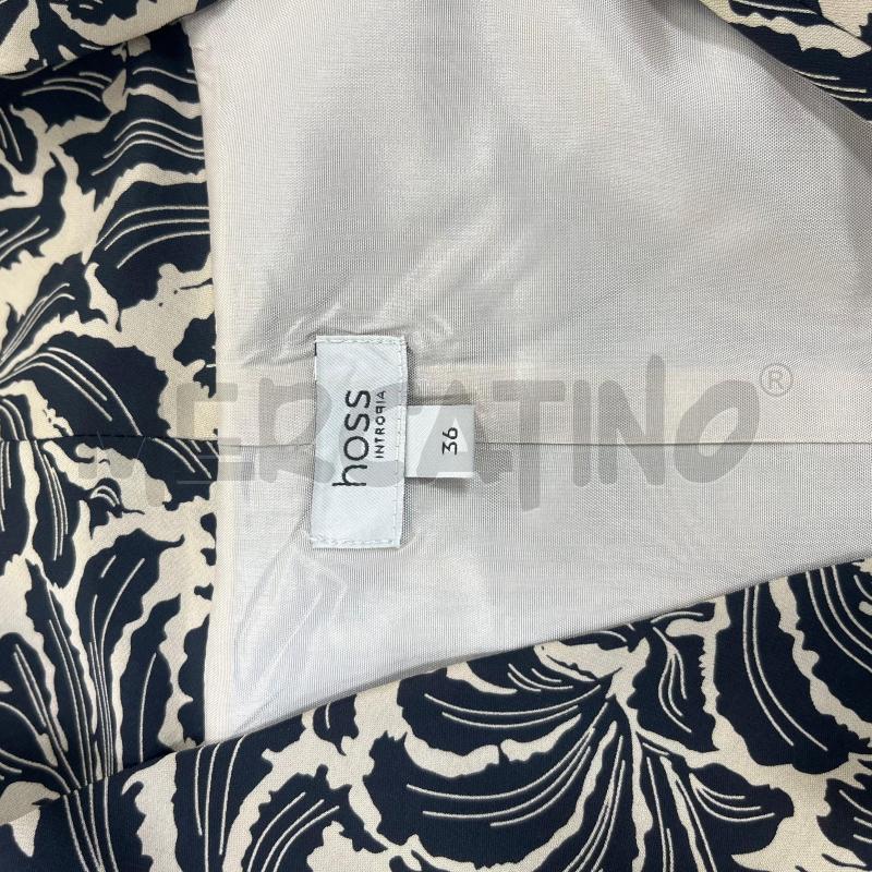 VESTITO DONNA HOSS INTROPIA SETA FANTASIA NERO BEIGE  | Mercatino dell'Usato Roma torrevecchia 3