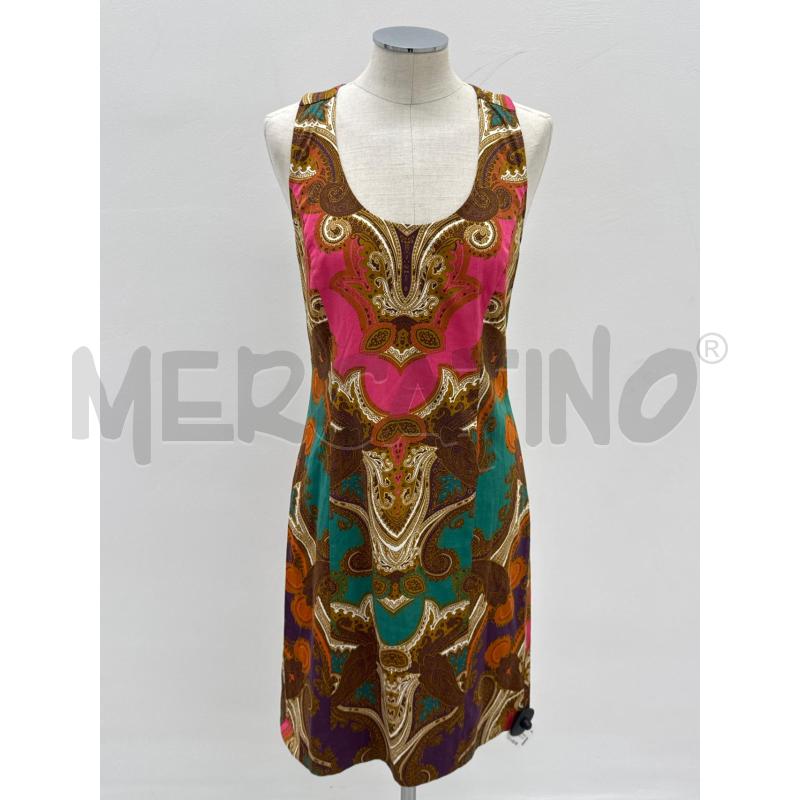 VESTITO DONNA MARELLA MOTIVO FUSCIA E MARRONE | Mercatino dell'Usato Roma torrevecchia 1