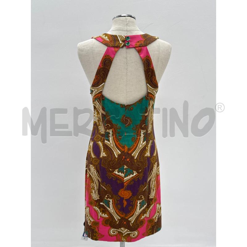 VESTITO DONNA MARELLA MOTIVO FUSCIA E MARRONE | Mercatino dell'Usato Roma torrevecchia 3