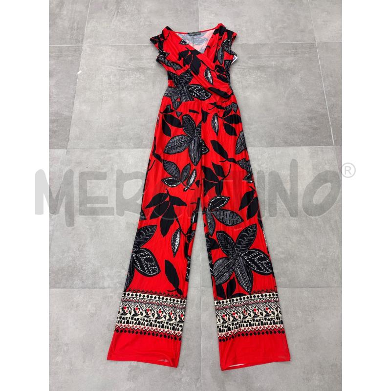 VESTITO DONNA SANDRO FERRONE ROSSO FOGLIE NERE | Mercatino dell'Usato Roma torrevecchia 1