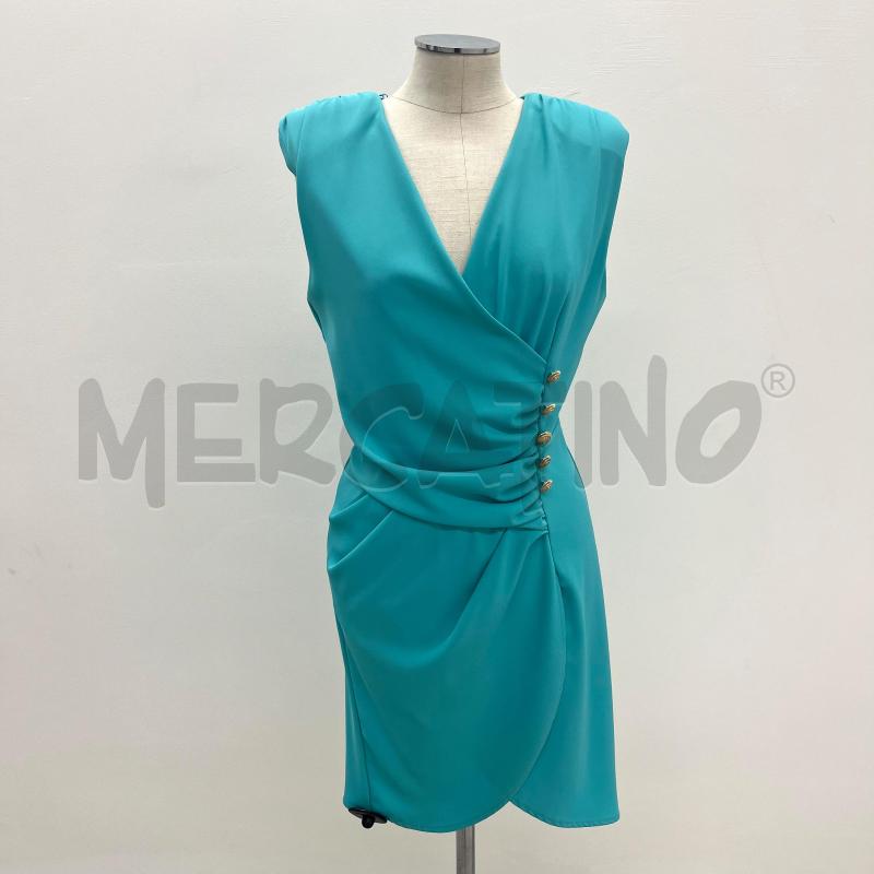 VESTITO DONNA VICOLO CELESTE BOTTONI DORATI | Mercatino dell'Usato Roma torrevecchia 1