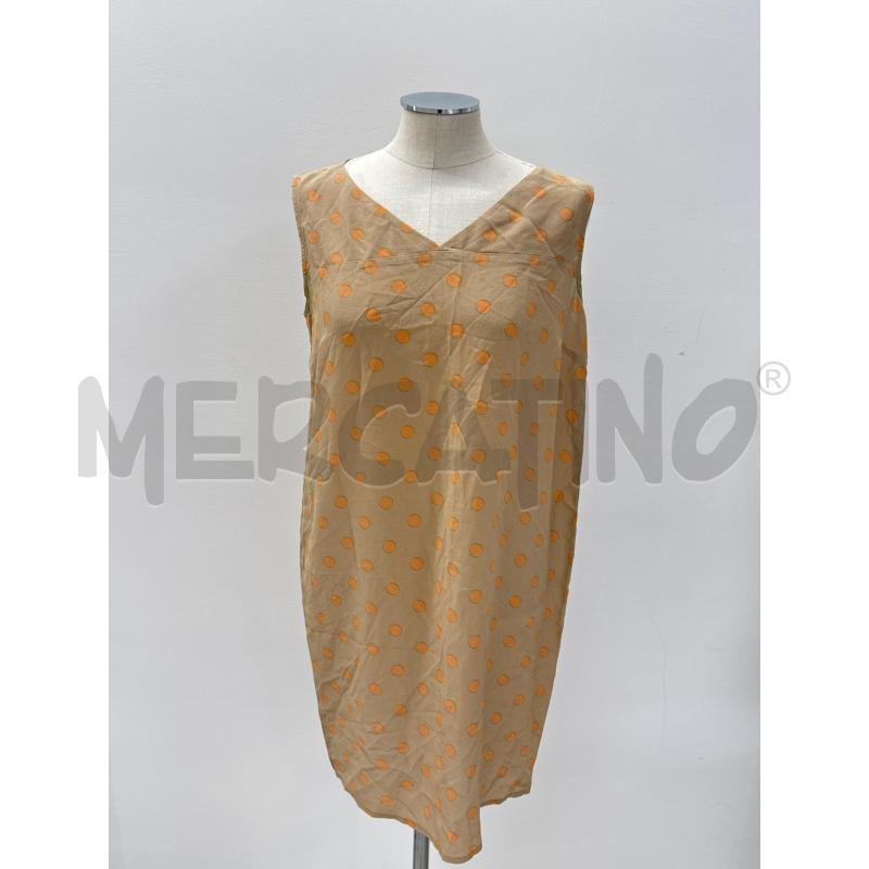 VESTITO D ATTIC AND BARN MARRONE PALLINI ARANCIONI SETA | Mercatino dell'Usato Roma torrevecchia 1