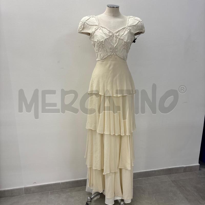 VESTITO D BIANCO SETA TOP RICAMI PERLINE  | Mercatino dell'Usato Roma torrevecchia 1