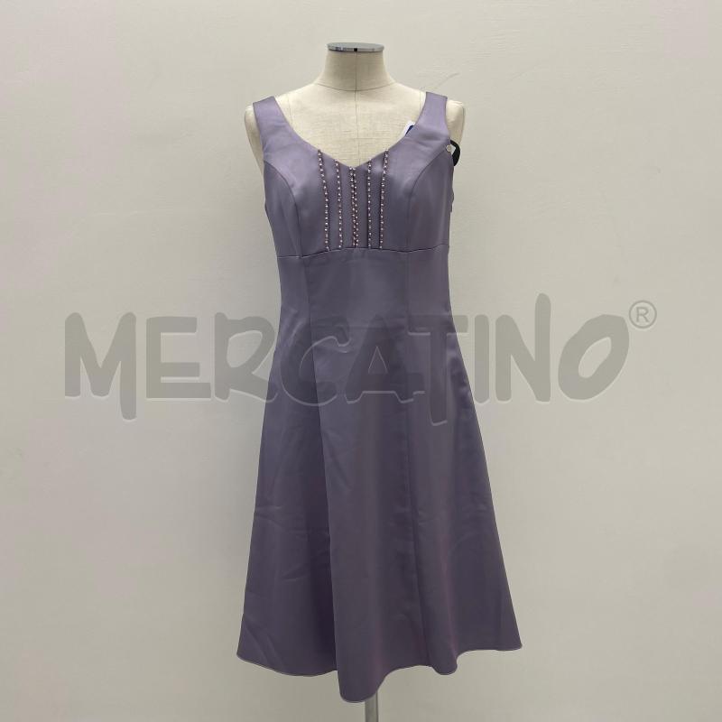 VESTITO D BRENDA ASHE VIOLA SCOLLO PERLINE | Mercatino dell'Usato Roma torrevecchia 1