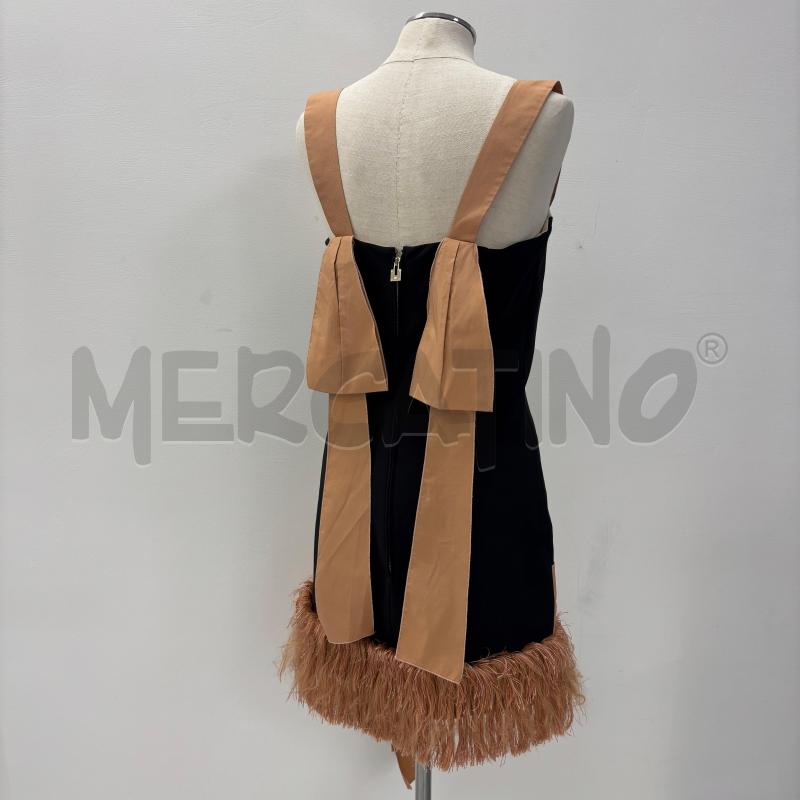 VESTITO D ELISABETTA FRANCHI BEIGE NERO FRANGE ROSA | Mercatino dell'Usato Roma torrevecchia 3