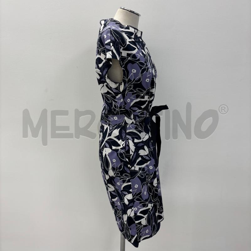 VESTITO D INTREND BLU FANTASIA FOGLIE BIANCHE CELESTI | Mercatino dell'Usato Roma torrevecchia 2