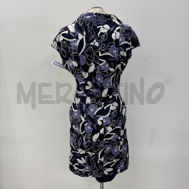 VESTITO D INTREND BLU FANTASIA FOGLIE BIANCHE CELESTI | Mercatino dell'Usato Roma torrevecchia 3