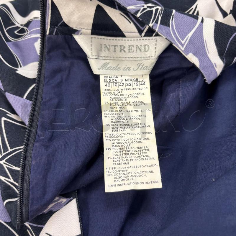 VESTITO D INTREND BLU FANTASIA FOGLIE BIANCHE CELESTI | Mercatino dell'Usato Roma torrevecchia 5