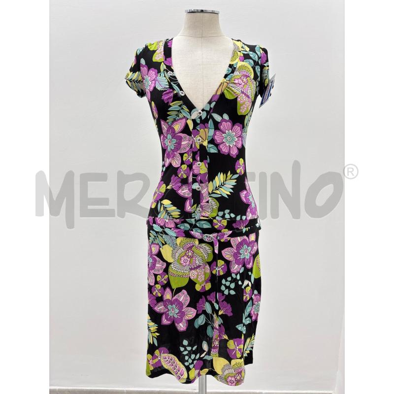 VESTITO D INTREND NERO FIORI VIOLA | Mercatino dell'Usato Roma torrevecchia 1