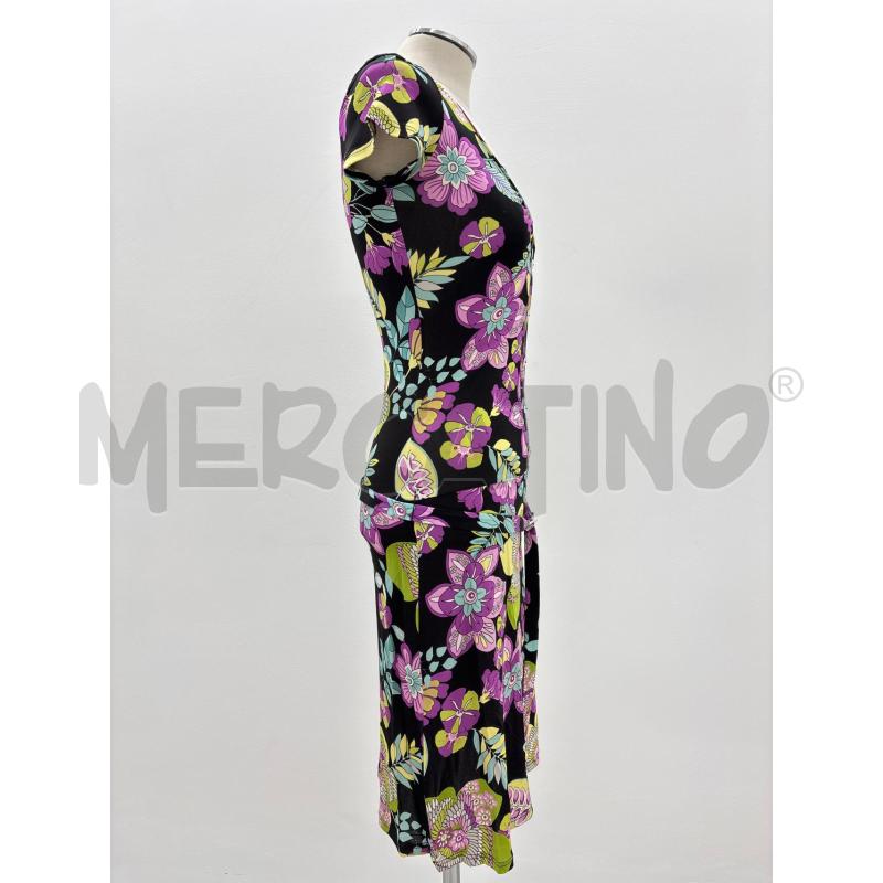 VESTITO D INTREND NERO FIORI VIOLA | Mercatino dell'Usato Roma torrevecchia 2