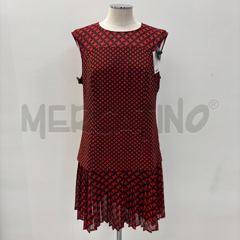 VESTITO D KAREN MILLEN PIED DE POUL ROSSO NERO | Mercatino dell'Usato Roma torrevecchia 1