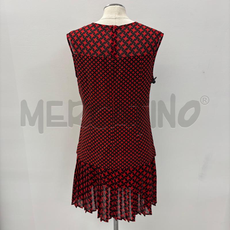 VESTITO D KAREN MILLEN PIED DE POUL ROSSO NERO | Mercatino dell'Usato Roma torrevecchia 3