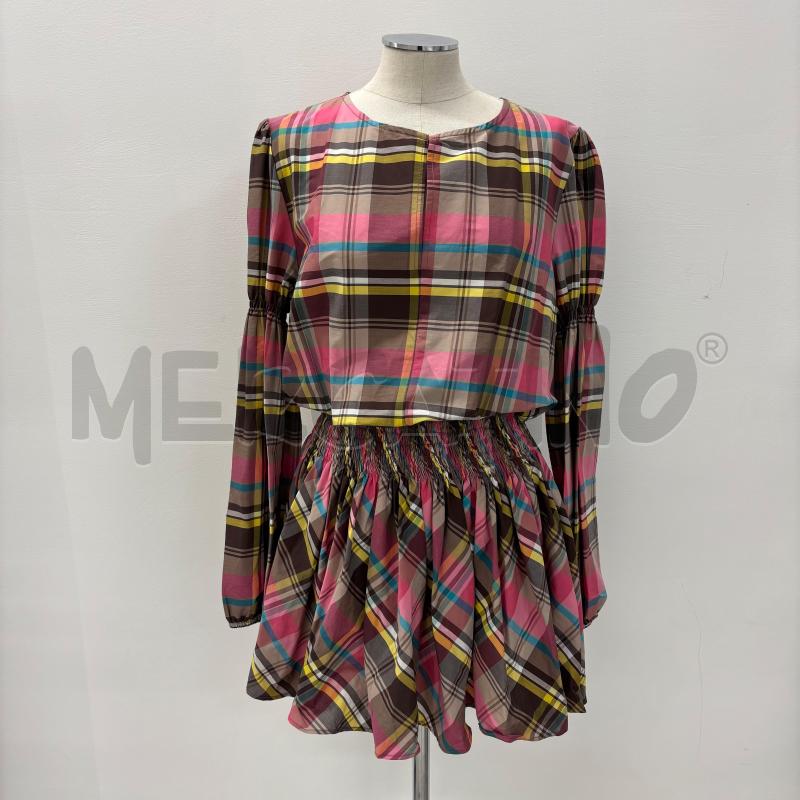VESTITO D LIUJO CHECK MARRONE ROSA BLU VITA ELASTICO | Mercatino dell'Usato Roma torrevecchia 1