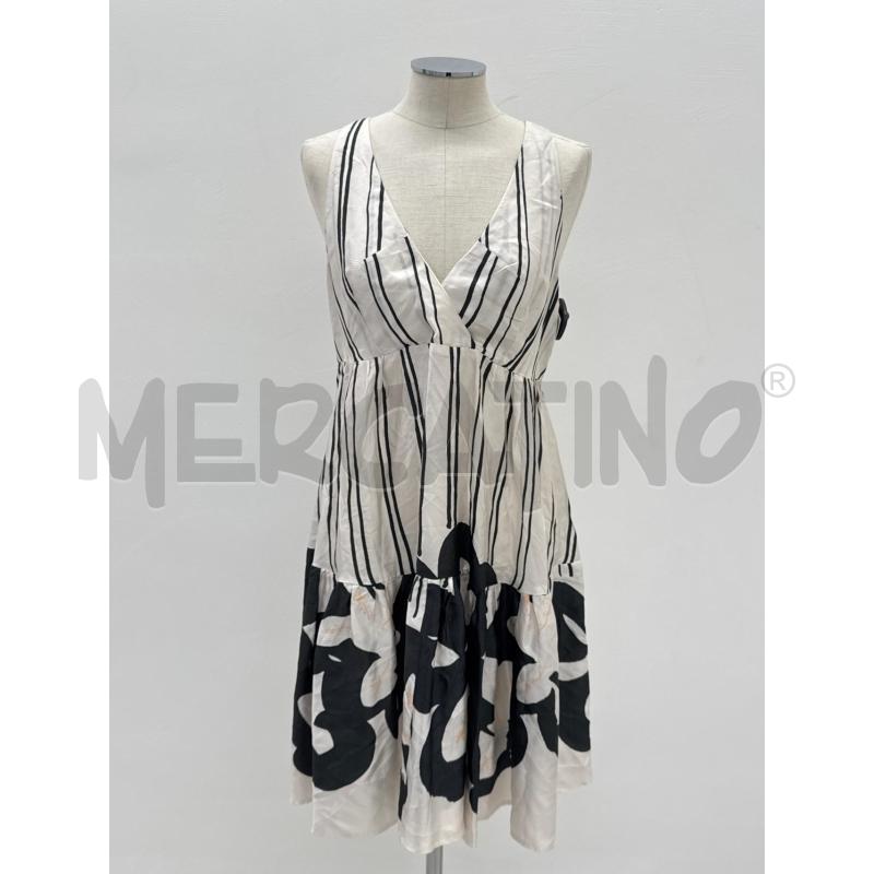VESTITO D MANILA GRACE BIANCO RIGHE NERE VISCOSA | Mercatino dell'Usato Roma torrevecchia 1