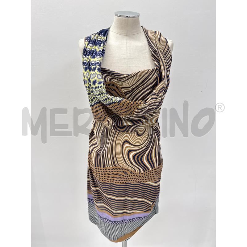 VESTITO D MANILA GRACE MARRONE BLU RIGHE PALLINI | Mercatino dell'Usato Roma torrevecchia 1