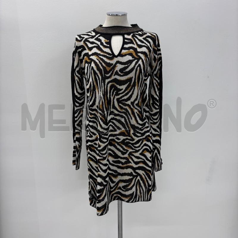 VESTITO D NENETTE ZEBRATO NERO BIANCO GIALLO | Mercatino dell'Usato Roma torrevecchia 1