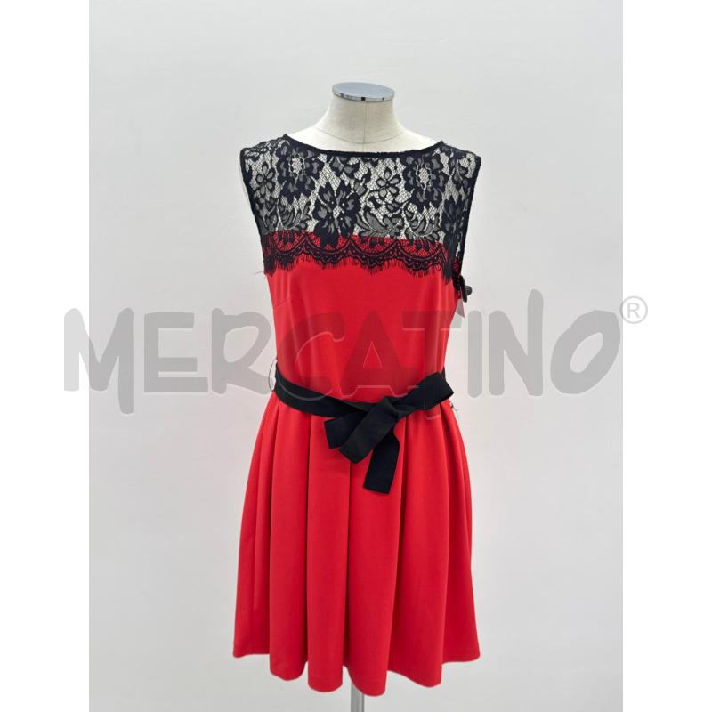 VESTITO D OMAI ROSSO TOP PIZZO CINTA | Mercatino dell'Usato Roma torrevecchia 1