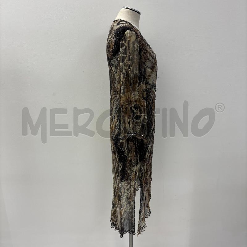 VESTITO D PAOLA FORI MARRONE FIORI STRASS SETA | Mercatino dell'Usato Roma torrevecchia 2