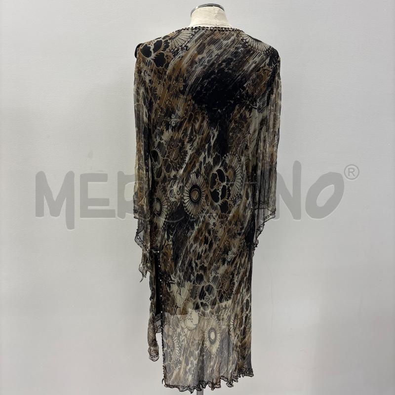 VESTITO D PAOLA FORI MARRONE FIORI STRASS SETA | Mercatino dell'Usato Roma torrevecchia 3