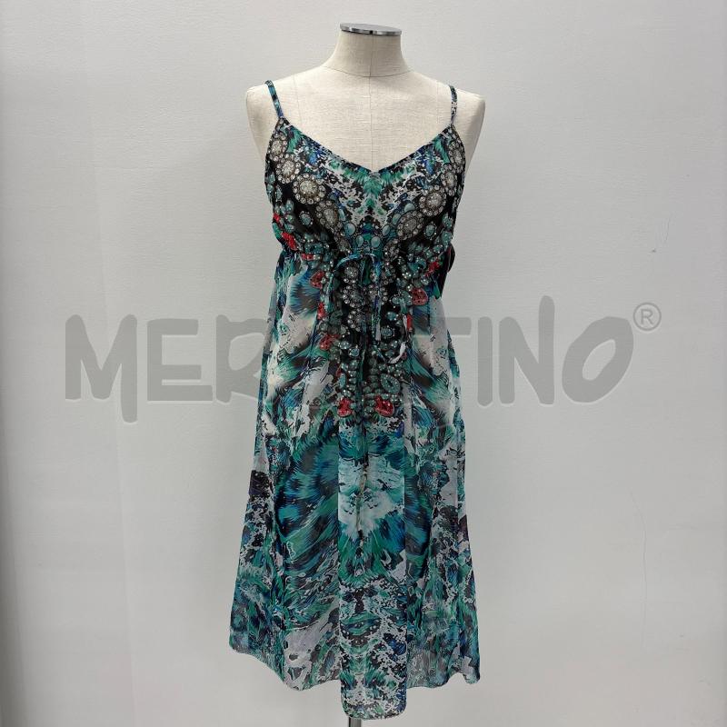 VESTITO D SANDRO FERRONE FANTASIA VERDE STRASS | Mercatino dell'Usato Roma torrevecchia 1