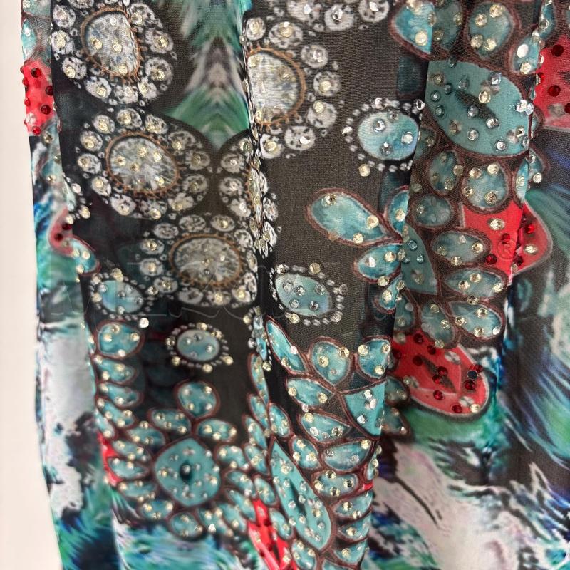 VESTITO D SANDRO FERRONE FANTASIA VERDE STRASS | Mercatino dell'Usato Roma torrevecchia 4