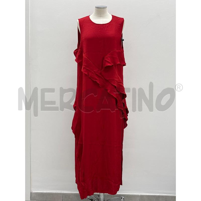 VESTITO D SEVENTY ROSSO LUNGO VOLANT | Mercatino dell'Usato Roma torrevecchia 1