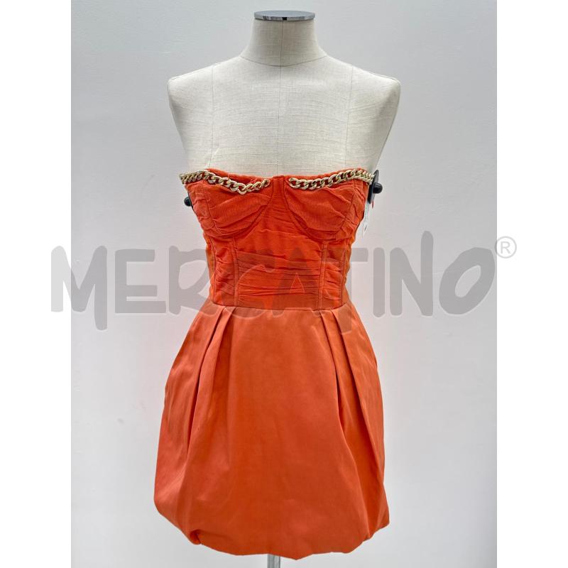 VESTITO ELISABETTA FRANCHI ARANCIONE CATENA DORATA | Mercatino dell'Usato Roma torrevecchia 1