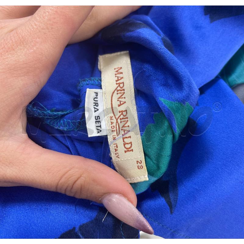 VESTITO MARINA RINALDI BLU FOGLIE CADENTI | Mercatino dell'Usato Roma torrevecchia 4