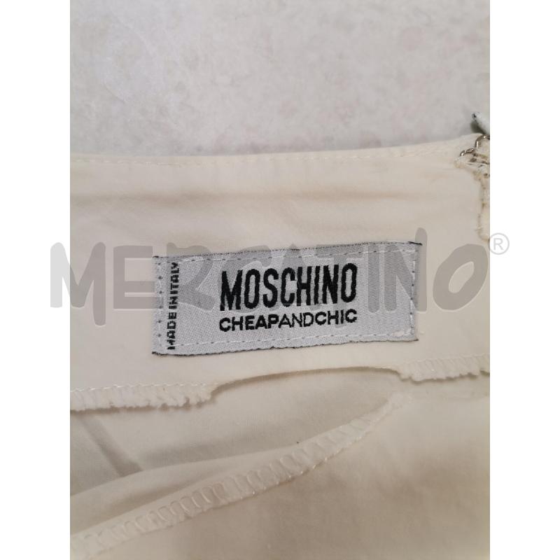 VESTITO MOSCHINO BIANCO RIGHE RICAMATE | Mercatino dell'Usato Roma torrevecchia 5