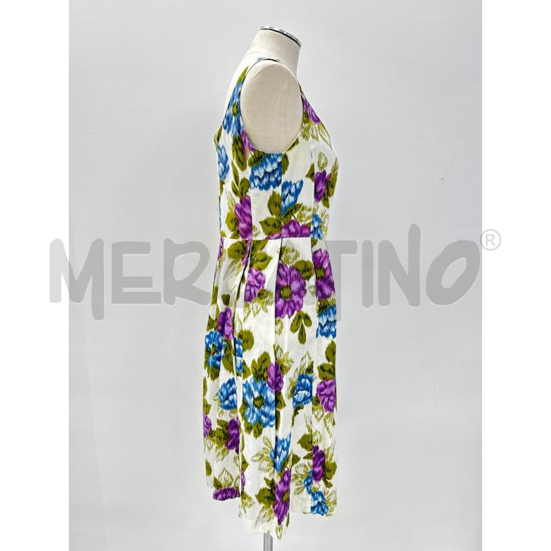 VESTITO TARA JARMON BIANCO FIORI BLU VIOLA | Mercatino dell'Usato Roma torrevecchia 2