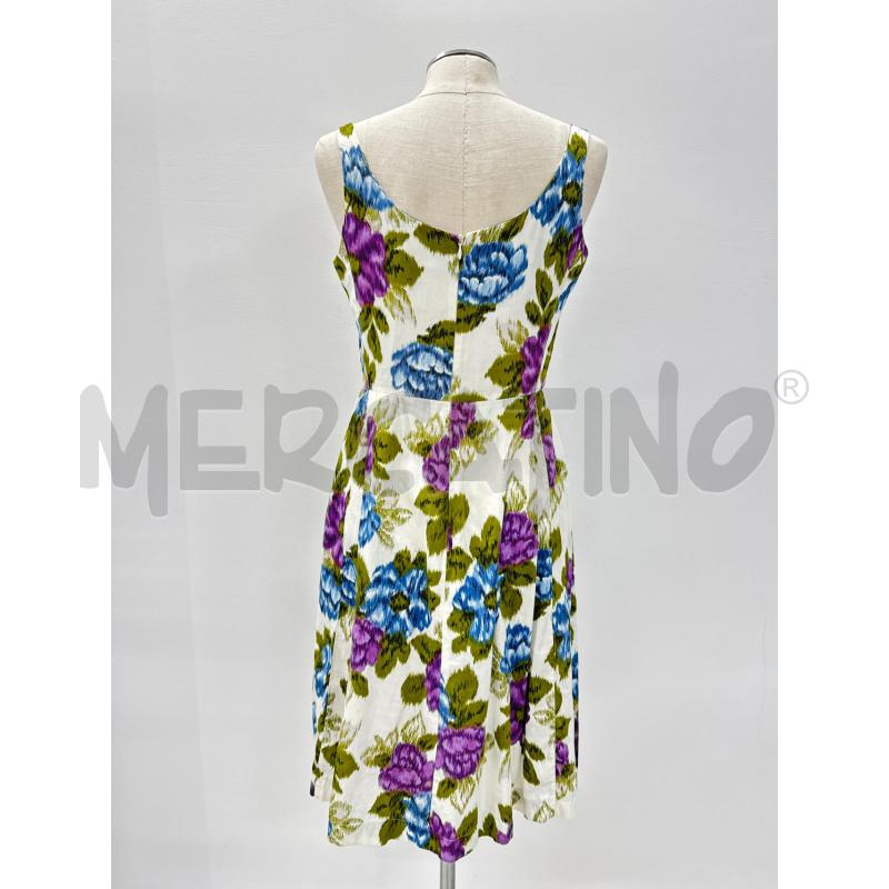 VESTITO TARA JARMON BIANCO FIORI BLU VIOLA | Mercatino dell'Usato Roma torrevecchia 3