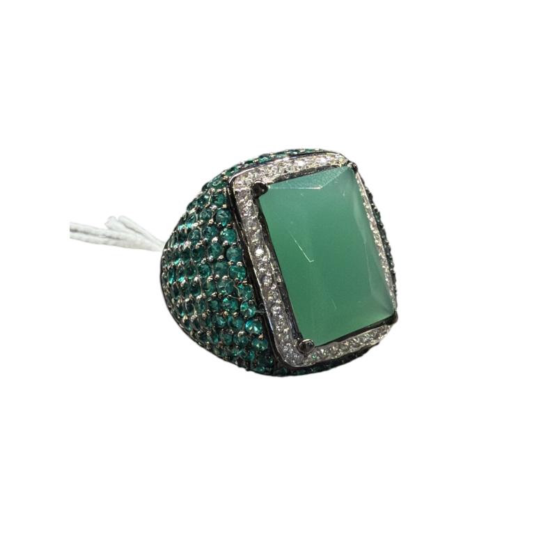 ANELLO DONNA PIETRE VERDI | Mercatino dell'Usato Roma ostia 1