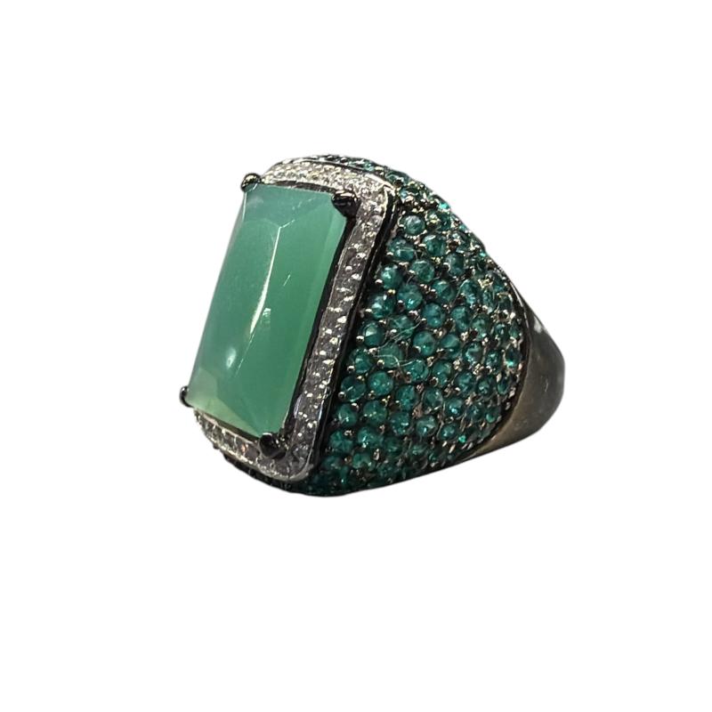 ANELLO DONNA PIETRE VERDI | Mercatino dell'Usato Roma ostia 2