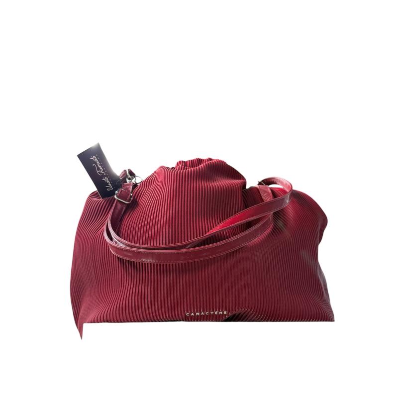 BORSA DONNA CARACTERE BURGUNDY PLISSE | Mercatino dell'Usato Roma ostia 1