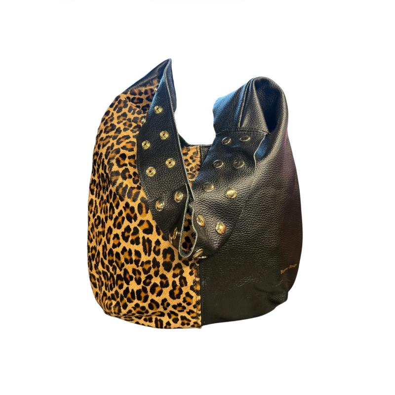 BORSA DONNA FEMME ROUGE PELLE NERA ANIMALIER | Mercatino dell'Usato Roma ostia 1