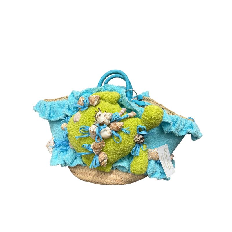 BORSA DONNA ILCORTILEDIGIULIA RAFIA CONC CEL | Mercatino dell'Usato Roma ostia 1