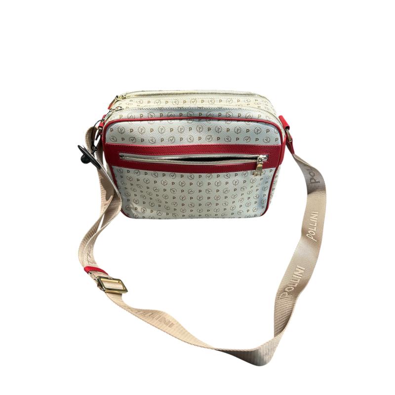 BORSA DONNA POLLINI BEIGE ROSSA  | Mercatino dell'Usato Roma ostia 1
