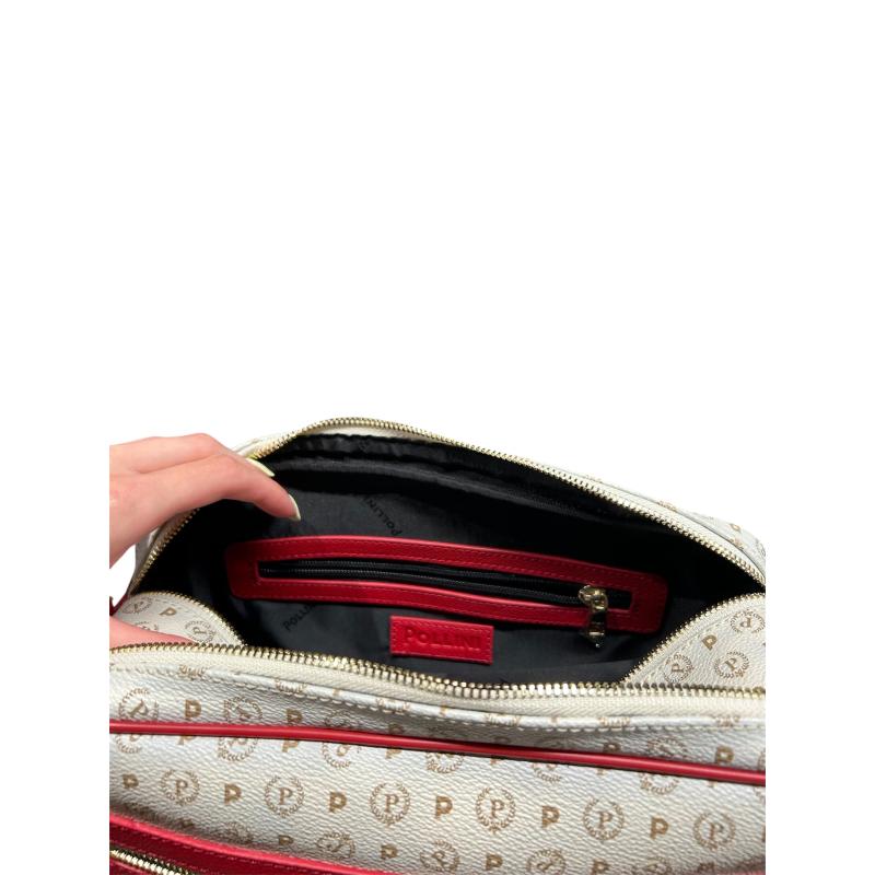 BORSA DONNA POLLINI BEIGE ROSSA  | Mercatino dell'Usato Roma ostia 4