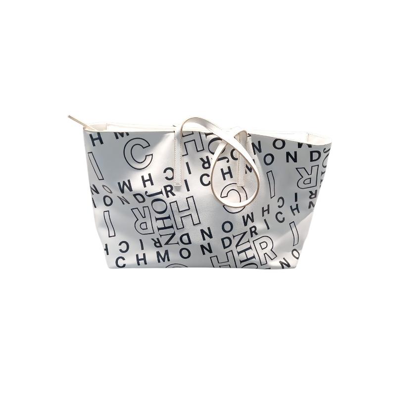 BORSA DONNA RICHMOND BIANC SCRITTE NER | Mercatino dell'Usato Roma ostia 1