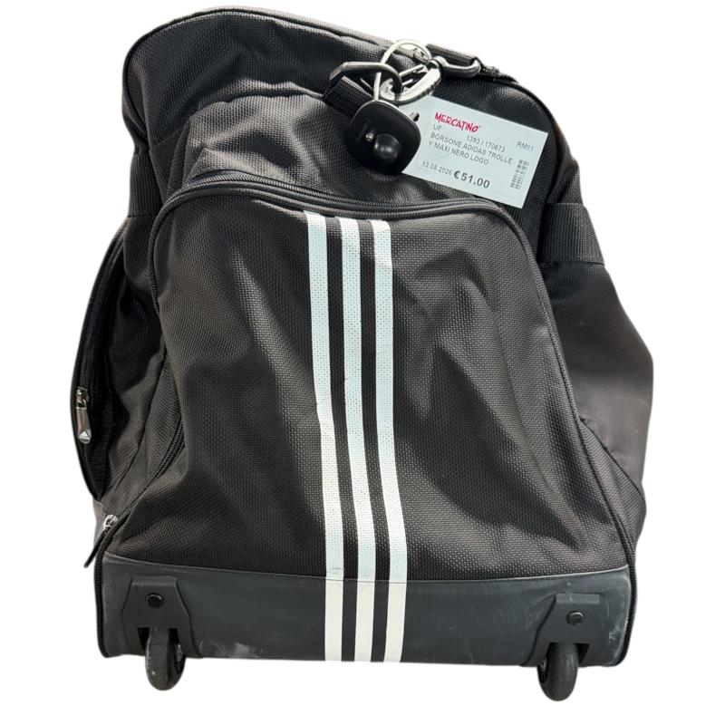 BORSONE ADIDAS TROLLEY MAXI NERO LOGO BIAN | Mercatino dell'Usato Roma ostia 2