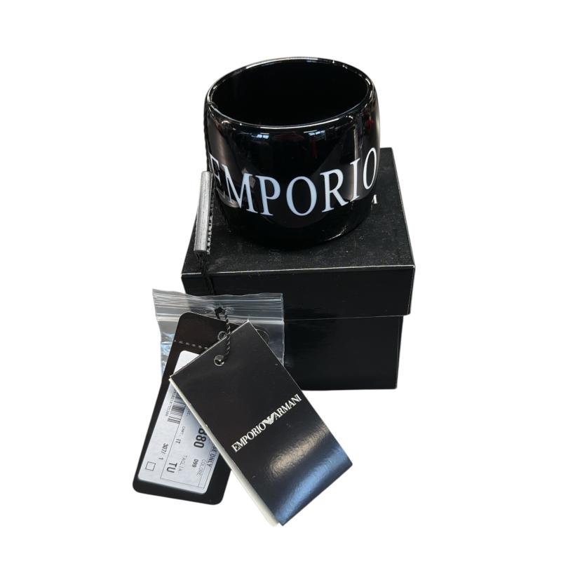 BRACCIALE EMPORIO ARMANI NERO SCR BIANCA | Mercatino dell'Usato Roma ostia 1