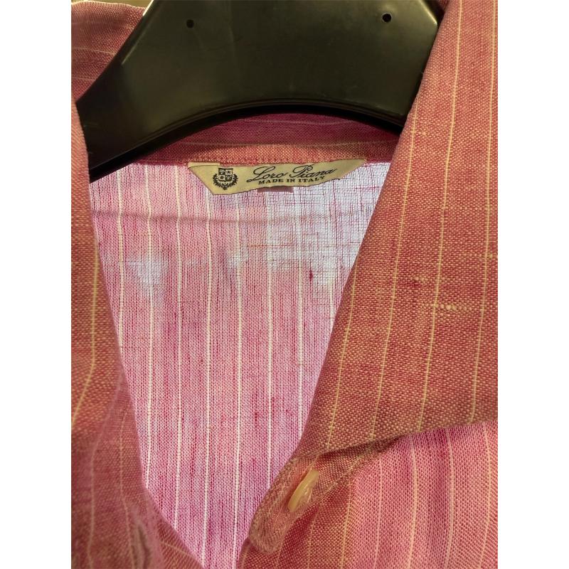 CAMICIA DONNA LORO PIANA ROSA RIGHE LINO | Mercatino dell'Usato Roma ostia 2