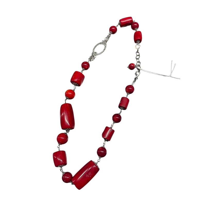 COLLANA CORALLO BAMBU' E ARG | Mercatino dell'Usato Roma ostia 1