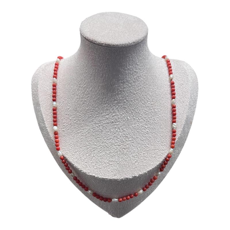 COLLANA CORALLO E PERLINE DI FOIUME | Mercatino dell'Usato Roma ostia 1