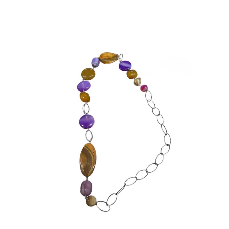 COLLANA OVALE MARR E VIOLA P. DURE | Mercatino dell'Usato Roma ostia 1