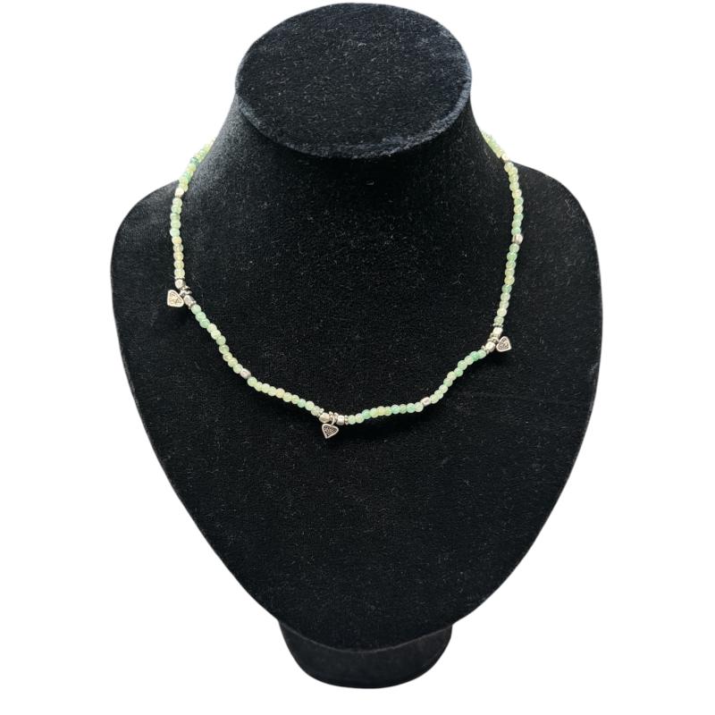 COLLANA PERLINE VERDI CHARM CHIUSURA ARG | Mercatino dell'Usato Roma ostia 1