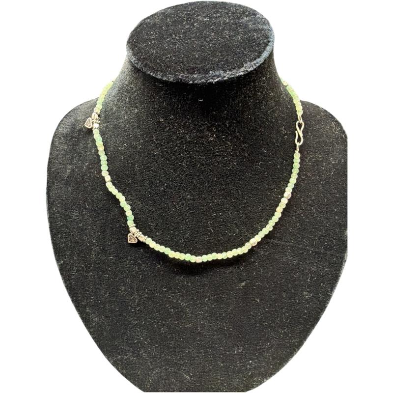 COLLANA PERLINE VERDI CHARM CHIUSURA ARG | Mercatino dell'Usato Roma ostia 2