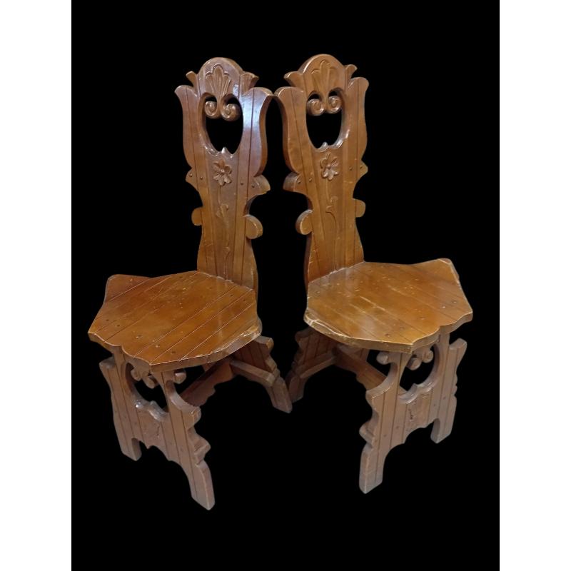 COPPIA SEDIA LEGNO TIROLESE | Mercatino dell'Usato Roma ostia 1