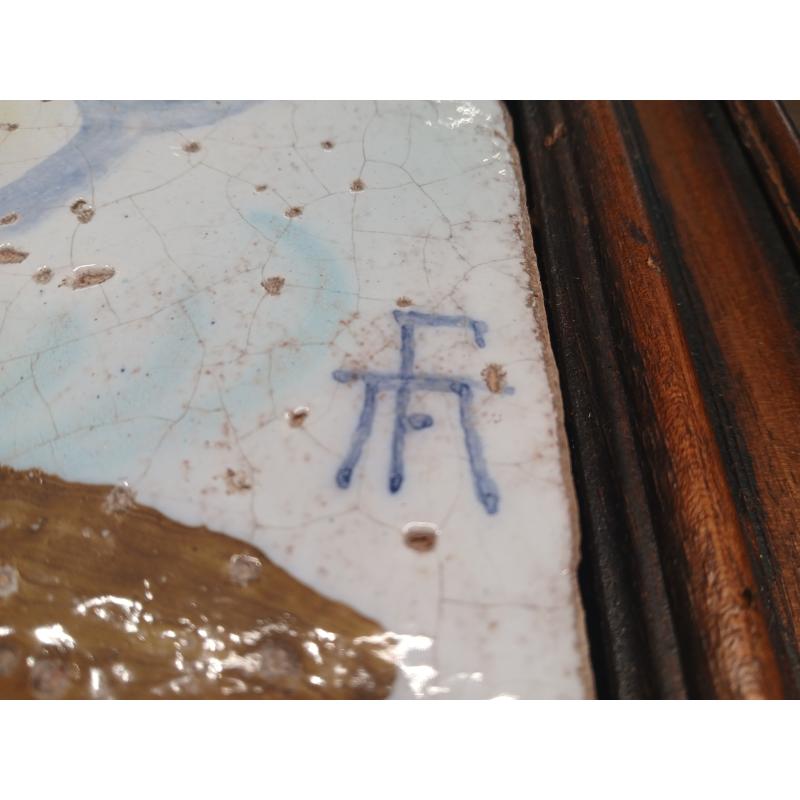 DIPINTO SU CERAMICA ANTILOPE DERUTA CORNICE LEGNO | Mercatino dell'Usato Roma ostia 3