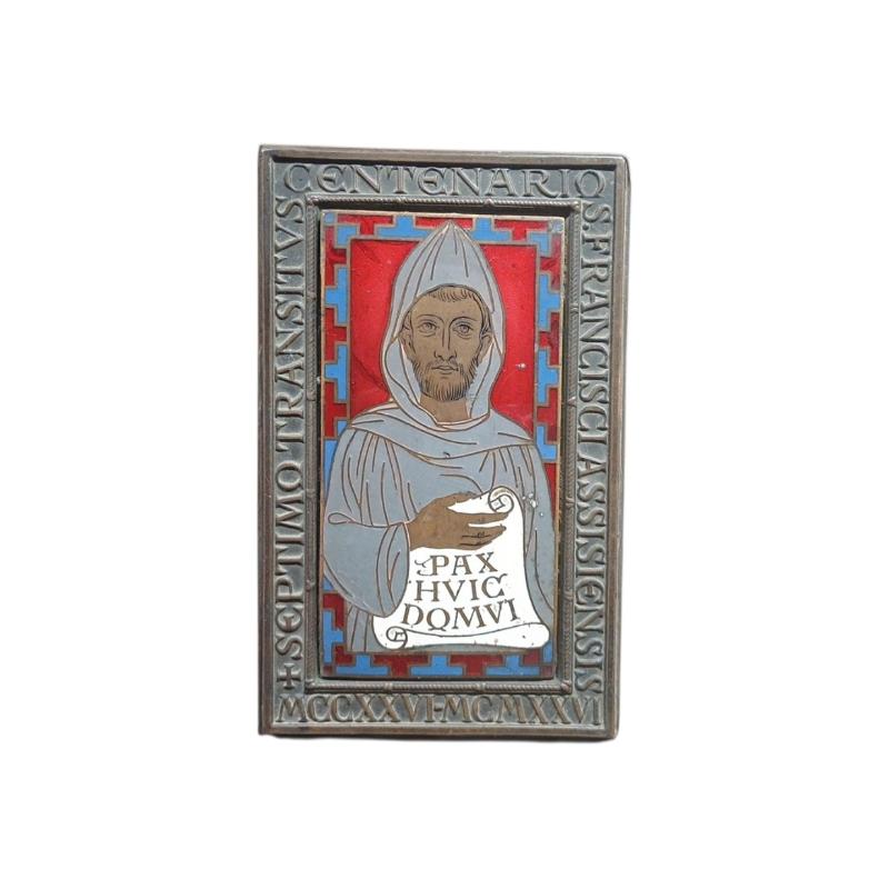 ICONA SAN FRANCESCO DI ASSISI BRONZO SMALTATA | Mercatino dell'Usato Roma ostia 1